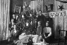 Victorian Christmas scene, ca. 1895.