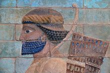 Wall relief of a Persian Immortal from Darius's Palace at Susa