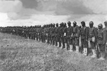 Image of the Harlem Hellfighters standing in formation