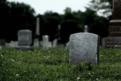 Tombstones in a cemetary