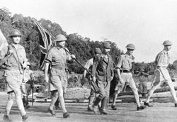 Soldiers during the Battle of Singapore