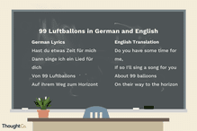 Lyrics for '99 Red Balloons' in German and English