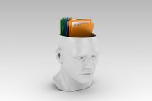 Human Head with Computer Folders