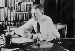 Photograph of H.L. Mencken at his desk