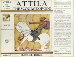 Collection of book jackets cover showing Attila the Scourge of God.