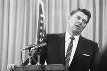 Ronald Reagan at a podium