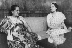 Sirimavo Bandaranaike and Indira Gandhi, 1976