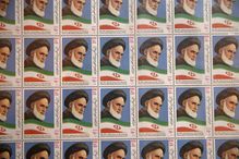 Stamps of the late Iranian supreme leader Ayatollah Khomeini