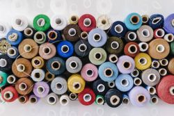 Multicolored cotton reels