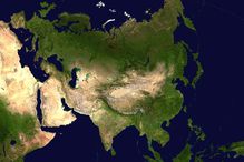 Satellite image of the Eurasian landmass