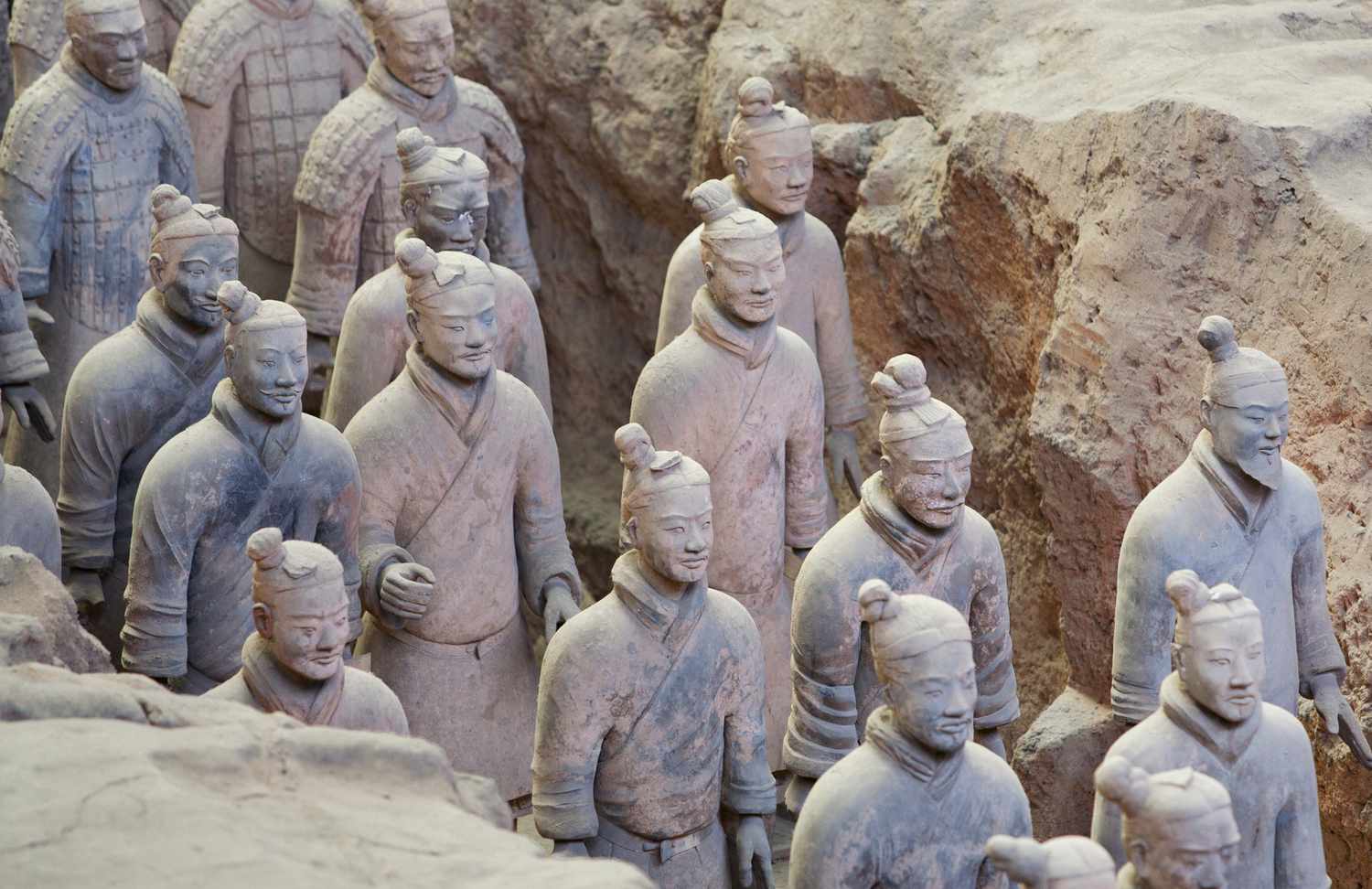 Terracotta Warriors of Qin Huangshi, Painted with Chinese Purple