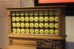 Display panel for Herman Hollerith tabulating machine for the 1890 census.