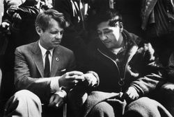 Cesar Chavez and Robert Kennedy Break Bread