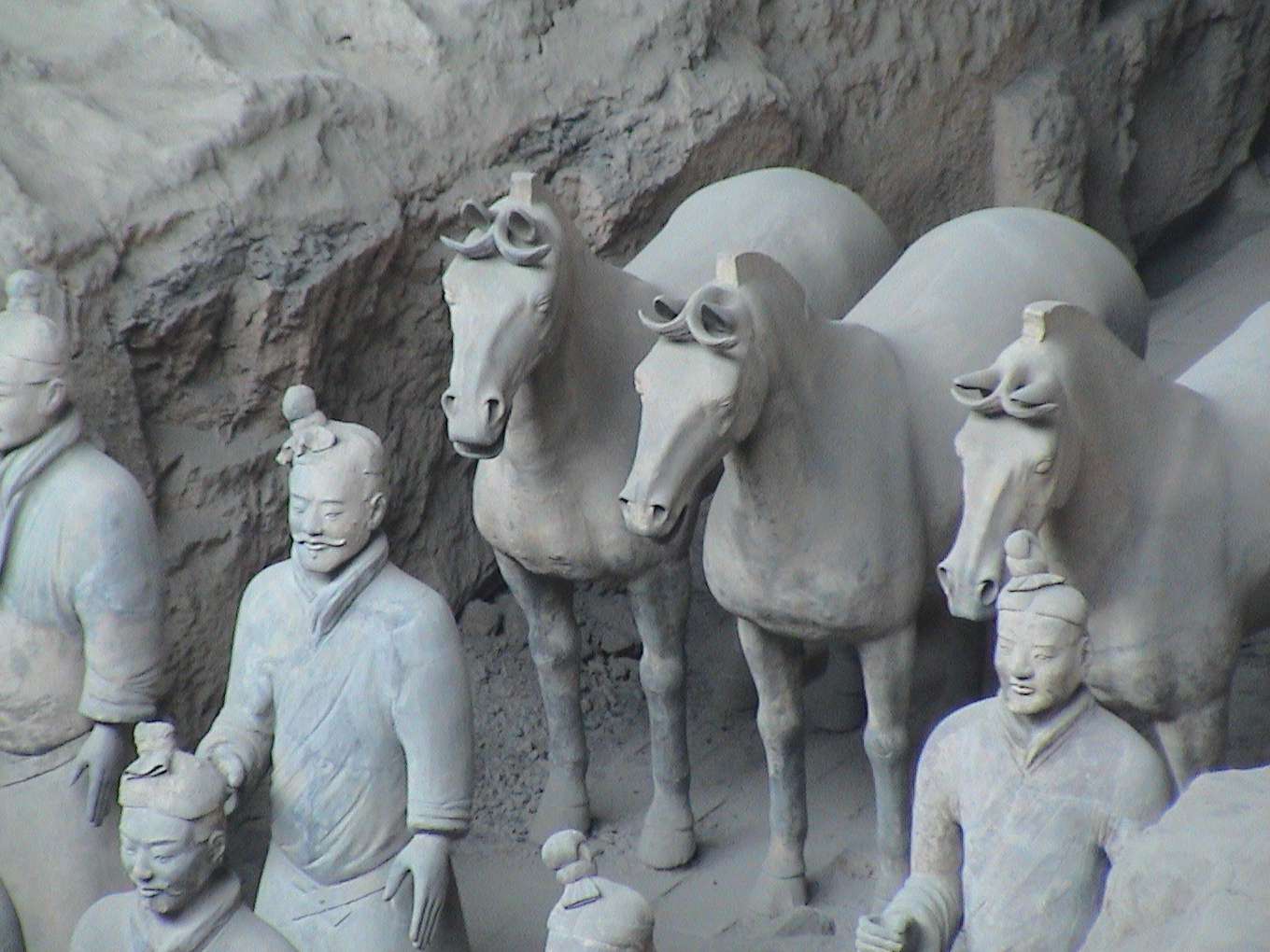 Terracotta soldiers and horses.