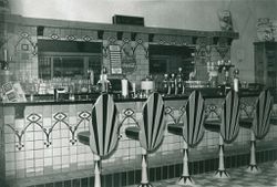 Soda fountain at counter