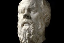 marble carving of Socrates