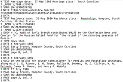 Example of a genealogy gedcom file