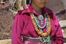 Navajo girl in traditional clothing, Grand Canyon