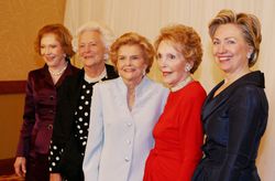 Rosalynn Carter, Barbara Bush, Betty Ford, Nancy Reagan and Hillary Clinton