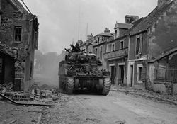 Fighting during the Battle of Caen, 1944