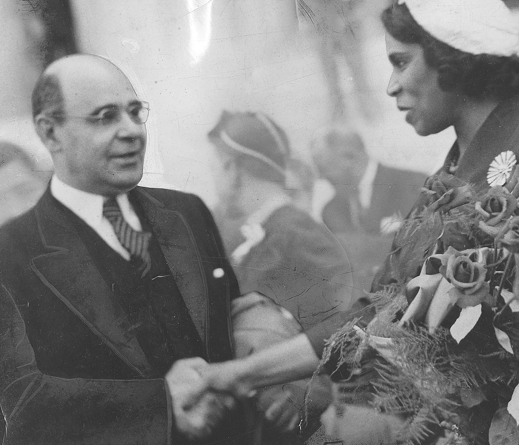 Mordecai Johnson, first African-American president of Howard University and Marian Anderson, 1935