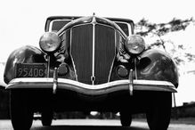 Close-up of front end of 1936 Ford V-8