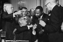 Signing the Civil Rights Act of 1964