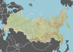Russia, Relief Map With Border and Mask