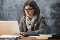 Student working at desk