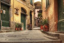Old street in Vernazza, Italy.