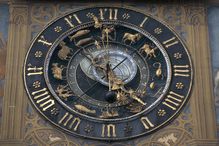 Astronomical clock tower (1520), Town Hall of Ulm, Baden-Wurttemberg, Germany