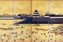 Daimyo arrive at Edo Castle