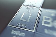 A close-up view of the periodic table focused on the chemical element Lithium.