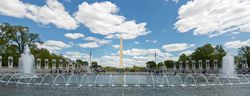 The World War II memorial is on the National Mall in Washington, D.C.