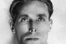 Joe Hill black and white close up photograph.