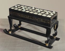 A board game of senet, in ebony and ivory, from the tomb of the pharaoh Tutankhamun, discovered in the Valley of the Kings, Thebes, Egypt, North Africa, Africa