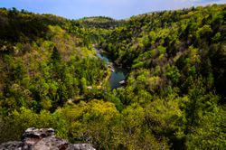 The Obed River drains part of the Appalachian Plateau in Tennessee