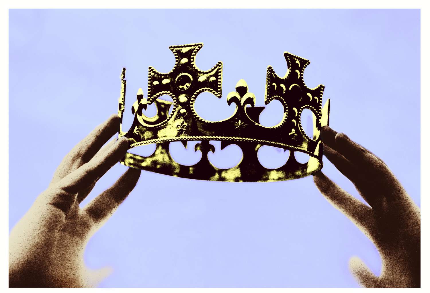 Hands holding up a crown