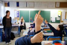 Student raising hand