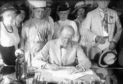Suffrage Bill Being Signed
