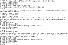 Example of a genealogy gedcom file