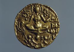 Coin of Vikramadytia Chandragupta II, depicting Goddess Lakshmi