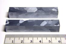 This is a photo of bars of pure crystalline vanadium.
