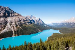 Elevated view over Banff National Park, Canada