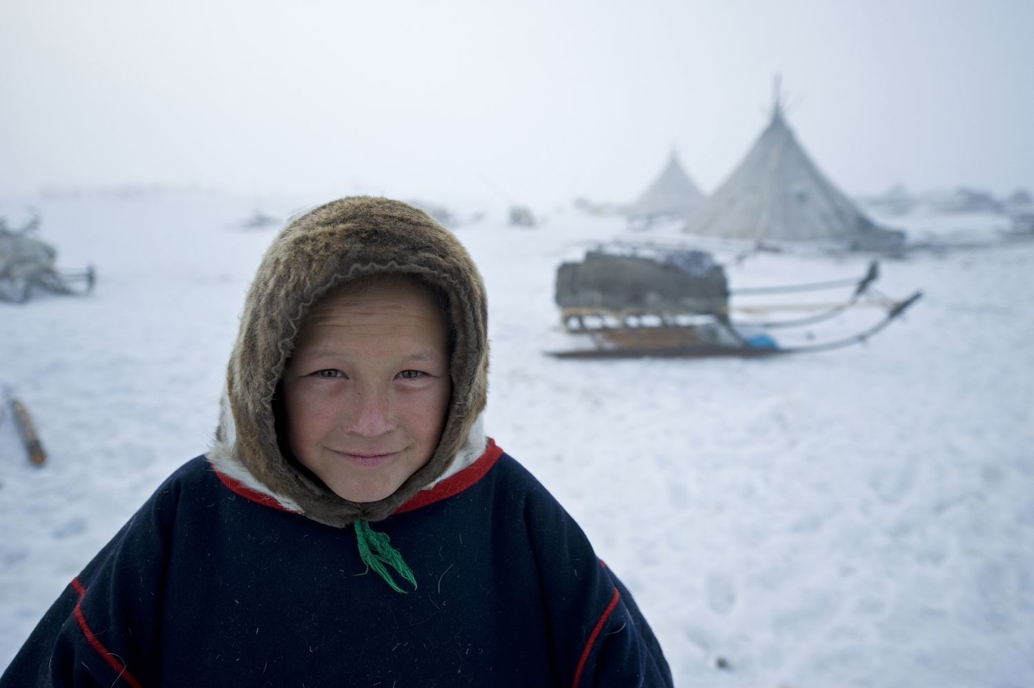 A Nenets boy. The Nenets are an indigenous group native to Siberia.