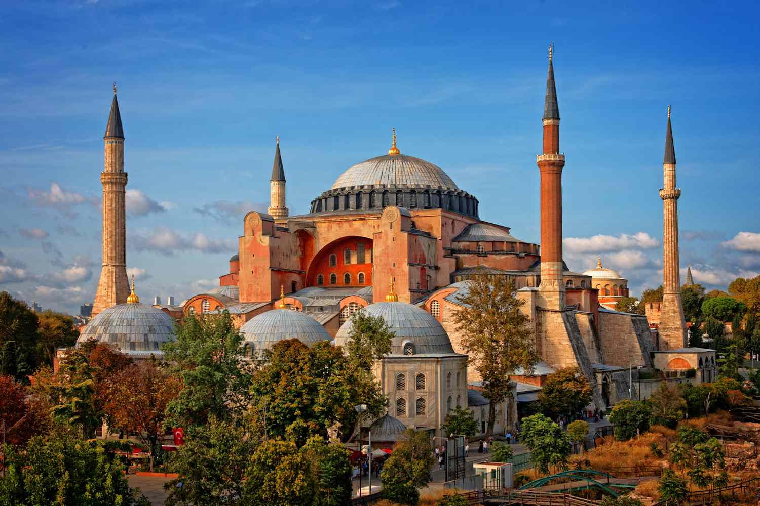 Hagia Sophia in Istanbul, Turkey on a sunny day.
