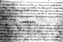 Draft of the 14th Amendment to the US Constitution, "Article XIV"