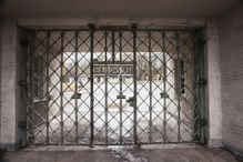 Germany, Buchenwald, Entrance gate to Buchenwald Concentration Camp