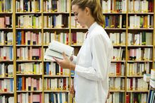 Woman in a bookstore