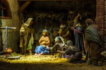 Silent Night, nativity scene in Compostela, Spain.